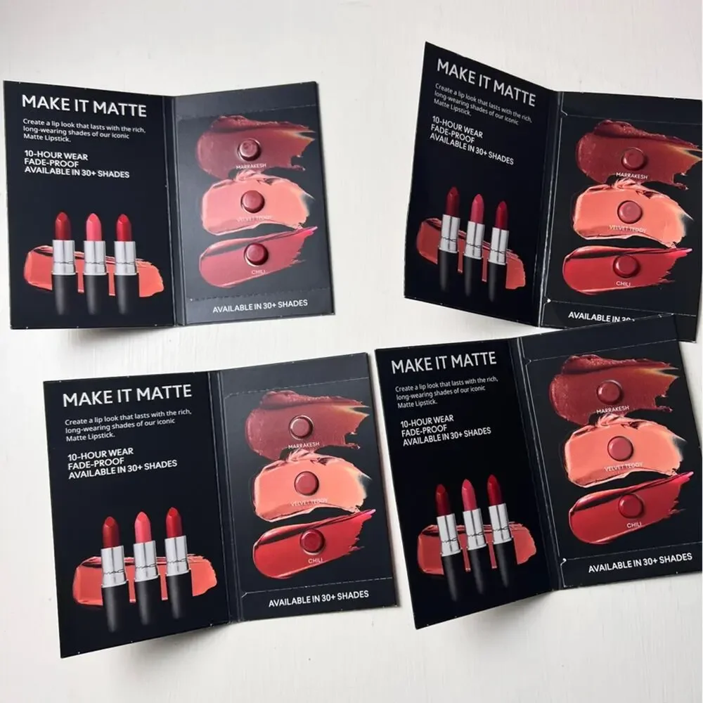 Mac Cosmetics Lipstick  Three Colors Velvet Teddy, Chili, and Marakesh Sample